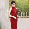 New Chinese cheongsam 1011 new license dress bride engagement toast dress daily wear women's long
