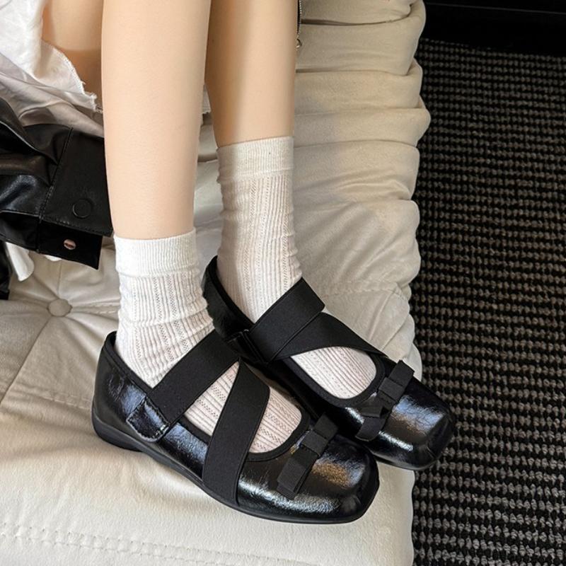 Designer Spring Women Mary Jane Shoes Fashion Square Toe Ladies Comfort Soft Sole Flats Women's Comfort Ballerinas Shoes