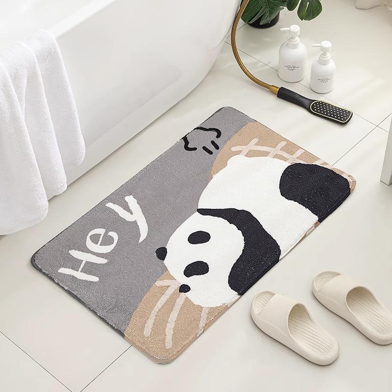 Cartoon Imitation Cashmere Bathroom Floor Mat Entry Door Mat Bathroom Bath Household Toilet Non-slip Foot Mat Absorbent Mat