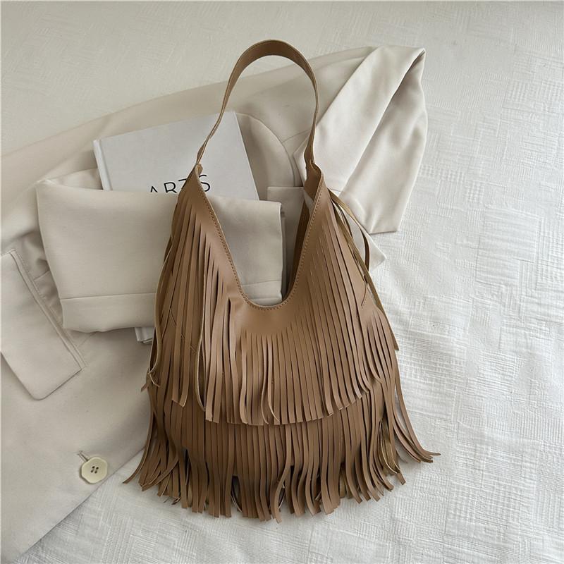 

Весенне-летние новинки 2025 года, модные сумки с бахромой в европейском и американском стиле, повседневные универсальные сумки-тоут, женские сумки-багеты большой вместимости для ношения под мышкой