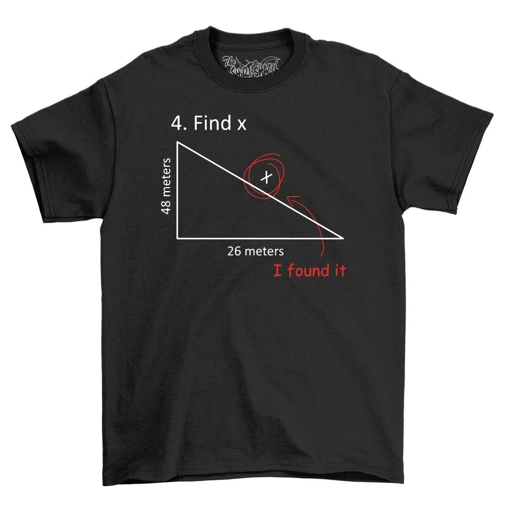 

Find X Funny Math Test Mens T-Shirt Men s Top Gift For Men Fun Novelty Shirt 4XL