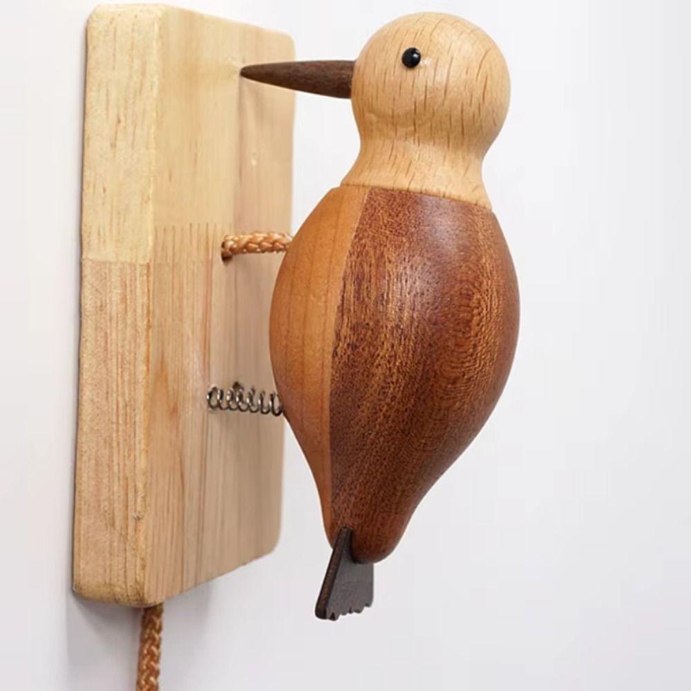Handmade Pendant Doorbell Housewarming Wooden Woodpecker Door Knocker  Guest Arrival