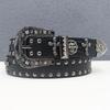 Crocodile Pattern Western Rivet Skull Punk Leather Belt, Unisex Y2K Style