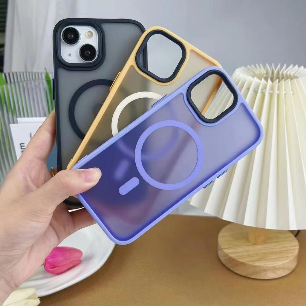 Anwendbar auf IPhone16ProMax Weiche Farbe Hautsensitiv Magnetische Saug Handyhülle Apple 15 Matte Schutzhülle X/XS Hartschale