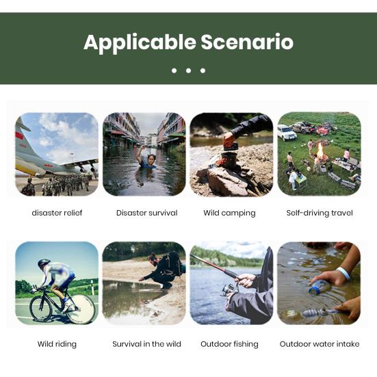 Outdoor Camping Water Filter Straw Purification Food Grade Compact Water Purifier Survival Emergency Supplies