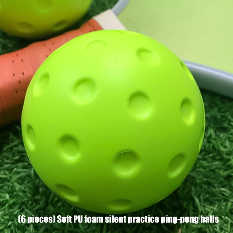 Pickleballs Courts Sport Training Balls for Indoor Practice, Perforated PU Design with a Low-Noise Feel, Six Balls for Touch Work