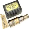 Brass Pocket Telescope - 15 Cm Antique Style Nautical Telescope with Wooden Box - Mini Victorian Hunter Steampunk Gift