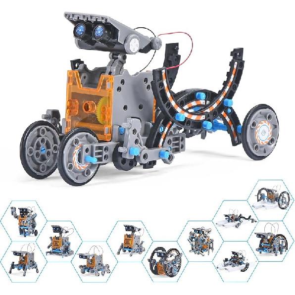 AESGOGO STEM Projects 12-in-1 Creation Solar Robot Kit,Science Experiments Toys Gifts for Kids Ages 8-12,Educational DIY Building Robotics Kit for 8