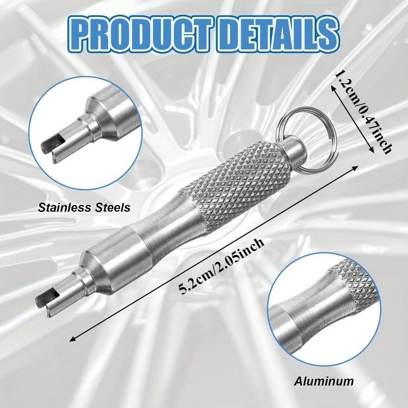

Ring Spanner, Sold Individually. 1-piece universal bicycle tire valve removal tool, portable,metal, silver,with keychain design. серебряный