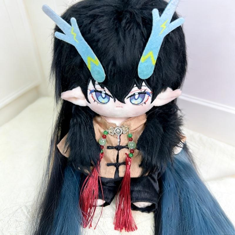 Bambola di cotone carina Dan Heng Imbibitor Lunae di Genshin Impact 20cm Merchandising per fan del gioco Figura peluche con corna di drago Abito retrò cinese Regalo da collezione