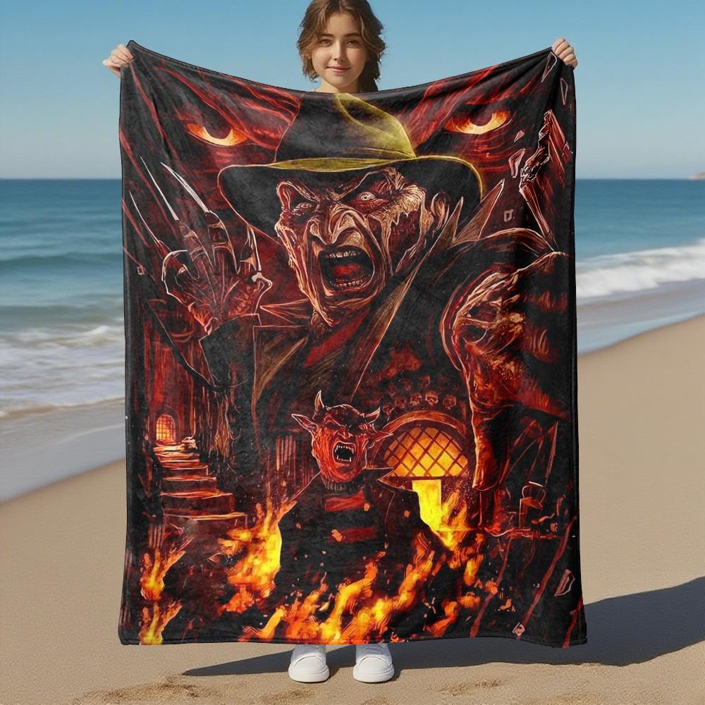 1pc Freddy Krueger,Horror,Nightmare Blanket Throw Blanket,Soft Bedding Cover,Flannel Blankets, Travel,Camping,All Seasons Use 102762