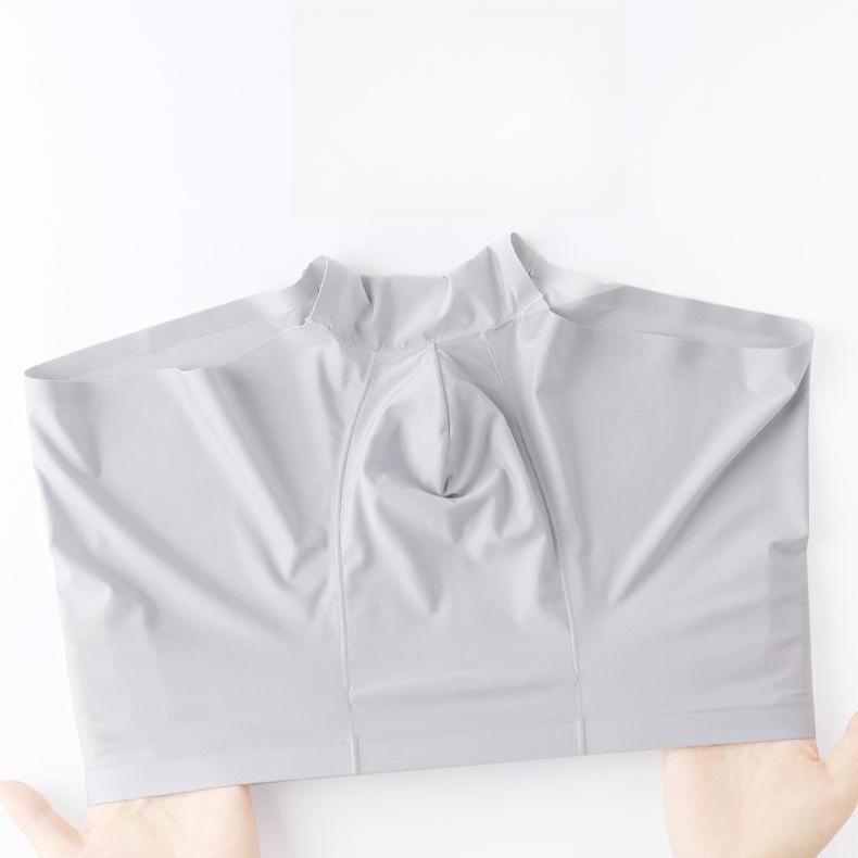 3pcs Ice Silk Underwear for Men In Summer Seamless Thin Cut Flat Cornered Underwear Four Cornered Underwear Shorts Boxer Brief