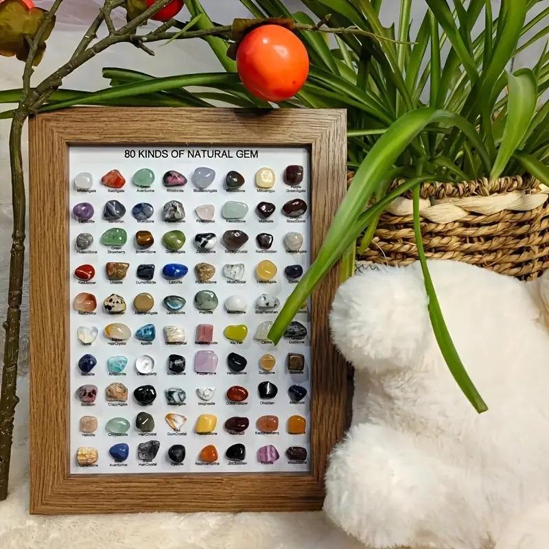 80 Kinds Of Natural Mineral Ores Specimens: Crystal, Agate, Fluorite, Etc. For Home Decoration Gifts For Relatives And Friends