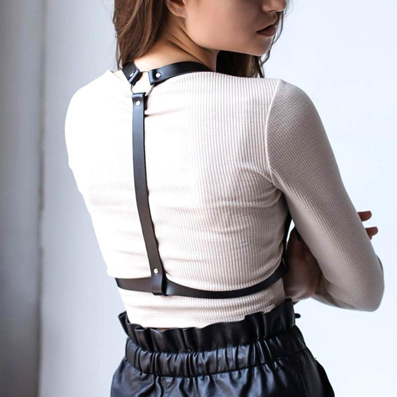 Women Sexy Garters faux Leather Women Body Bondage Cage Sculpting Harness Waist Belt Straps Suspenders Goth Harajuku Belt
