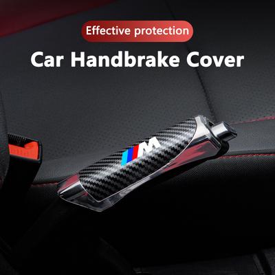 Leather Carbon Fiber Car Handbrake Cover Protective Sleeve Hand Brake Protection Car Interior For M 1 3 5 Series X1 X3 F10