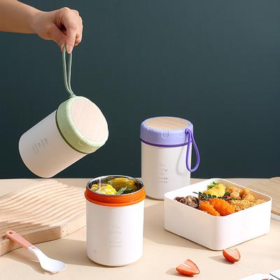 1 Set Tazza da Zuppa Termica da 450 ml per Alimenti Grande Capacità Antigoccia Staccabile Resistente al Calore Mantiene Caldo