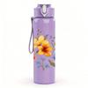 1PC Wild Floral Bouquet Art Print 750ml Color Plastic Sports Water Bottle Leakproof Flip Straw Lid Suitable for Sports Office Home Use