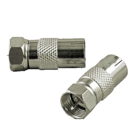 Coax Aerial RF To F Type Female Socket Screw Male Plug Adaptor TV