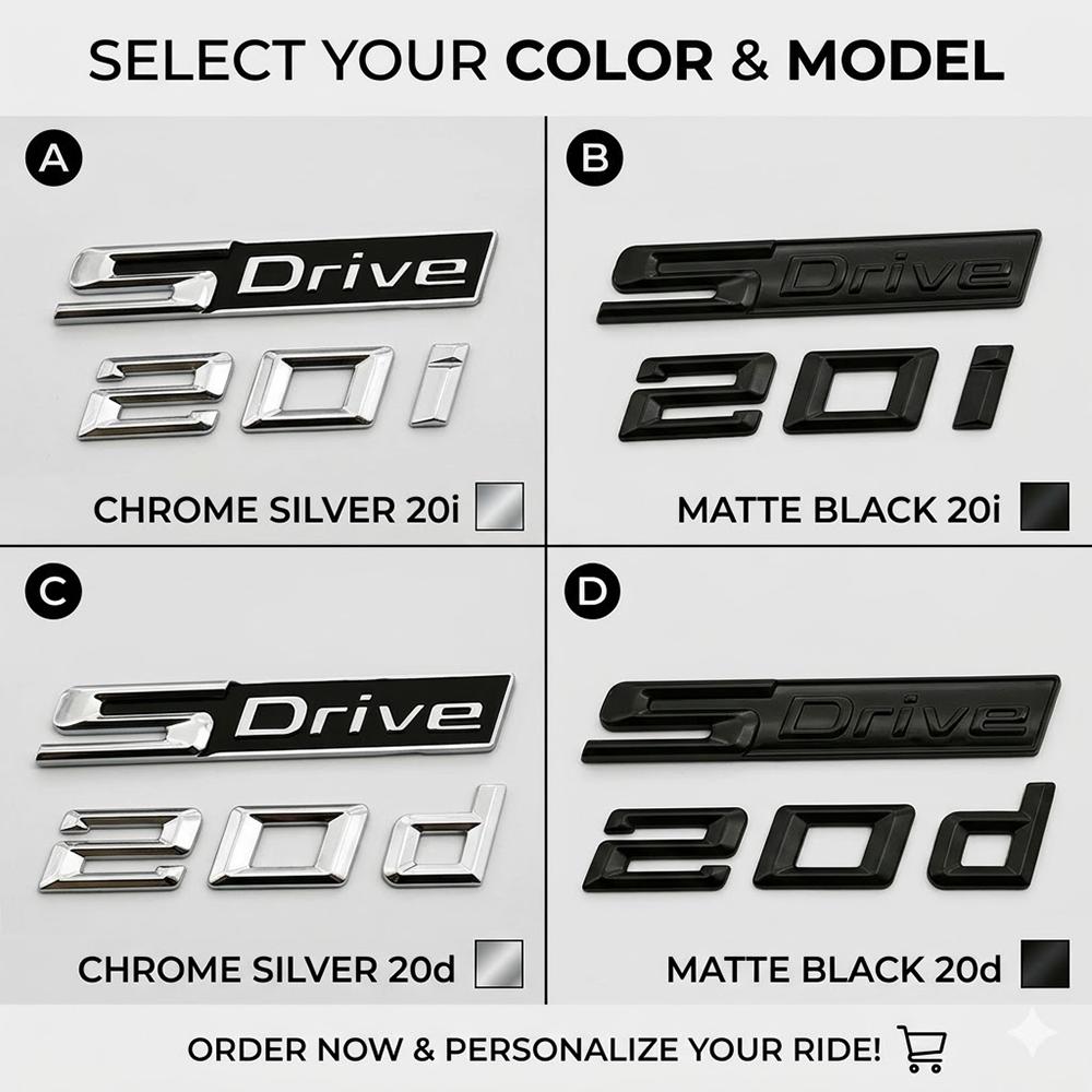 3D ABS Auto Styling Logo sDrive 20i 20d Emblem Abzeichen Aufkleber Für BMW X1 X2 X3 Z4 Kofferraum Kotflügel Aufkleber Glänzend Schwarz Silber Zubehör