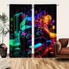 Set Of 2 Modern Jit Luminous Gamepad Curtains Polyester Drapes Gaming Room Window Decor Home Curtain Blackout With Rod Pocket