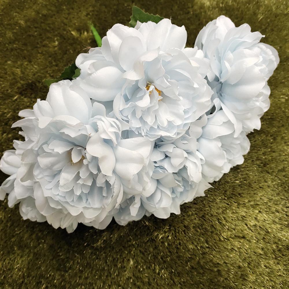 Fleur Artificielle Pivoine Multicolore 5 Têtes Pétales en Soie Fleur Artificielle Pivoine Arrangement Floral Feuilles Fleurs de Pivoine Réalistes Cadeau