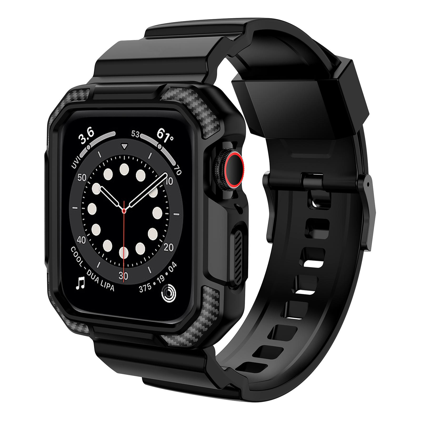 

Міцний броньований ремінець 45 мм 44 мм 42 мм для Apple Watch з корпусом для Iwatch 41 мм 40 мм 38 мм Серії 7 6 SE 5 4 3 2 1 4 42mm 44mm 45mm чорний