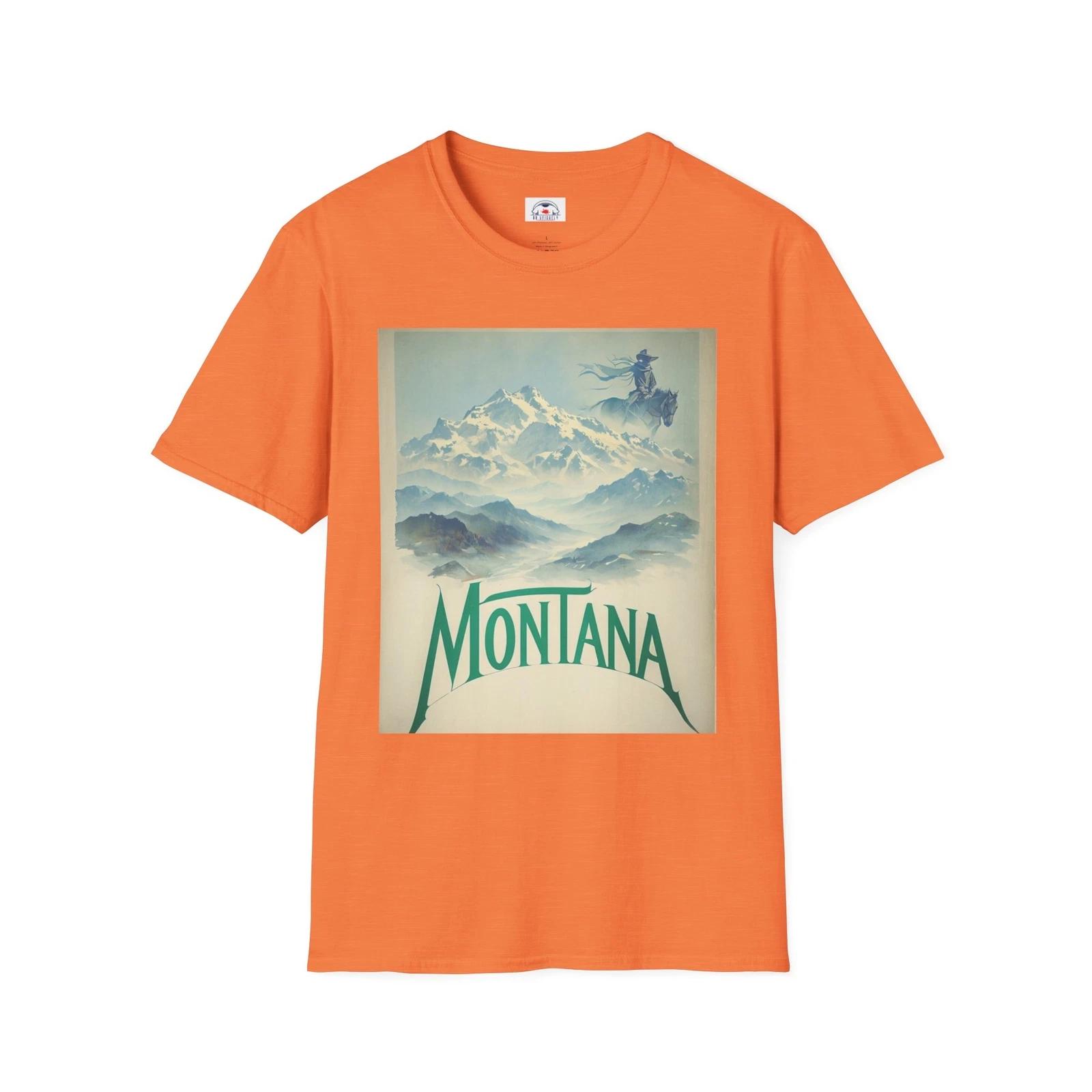 Montana Vintage T-Shirt, Softstyle Tee for Nature Lovers, Adventure Apparel, S