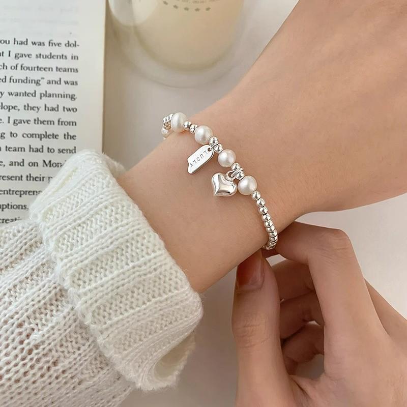 Korean Pearl & Sterling Silver Beaded Bracelet: Non-Fading, Summer Women's High-End Jewelry.
