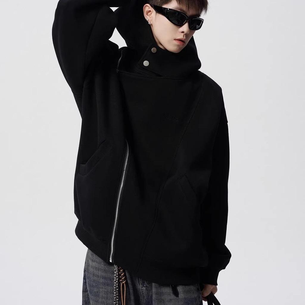 Men's Double-Zip Cardigan Hoodie: American Trendy Heavyweight, Loose Fit, Spring & Autumn Style