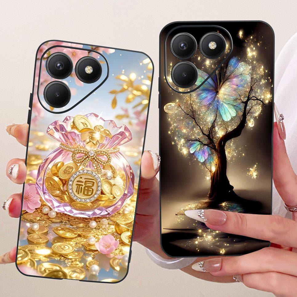 Casing For Tecno Pova 7 4G 5G LJ6 LJ7 Phone Case Pova 7 Pro Pova7 Ultra Cases Cute Cartoon Animals Dragon Lion Soft Black Cover