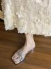 Coarse heel French cool slippers women's outer wear 2025 new temperament summer evening with skirt medium heel strappy sandals