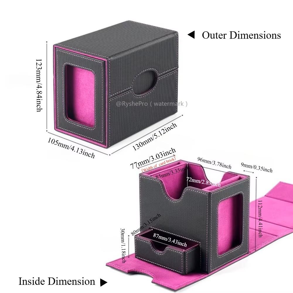 100+ Trading Card Deck Case Leather Magnetic Closure Card Storage Box Magic Card Protectors Fit for YuGiOh MTG Sport Cards