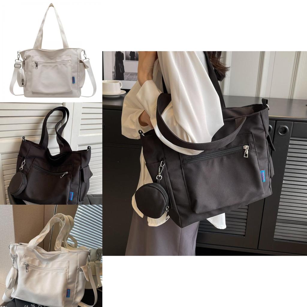 Simple Solid Color Large Capacity Women Casual Oxford Cloth Tote Bag For Daily Use