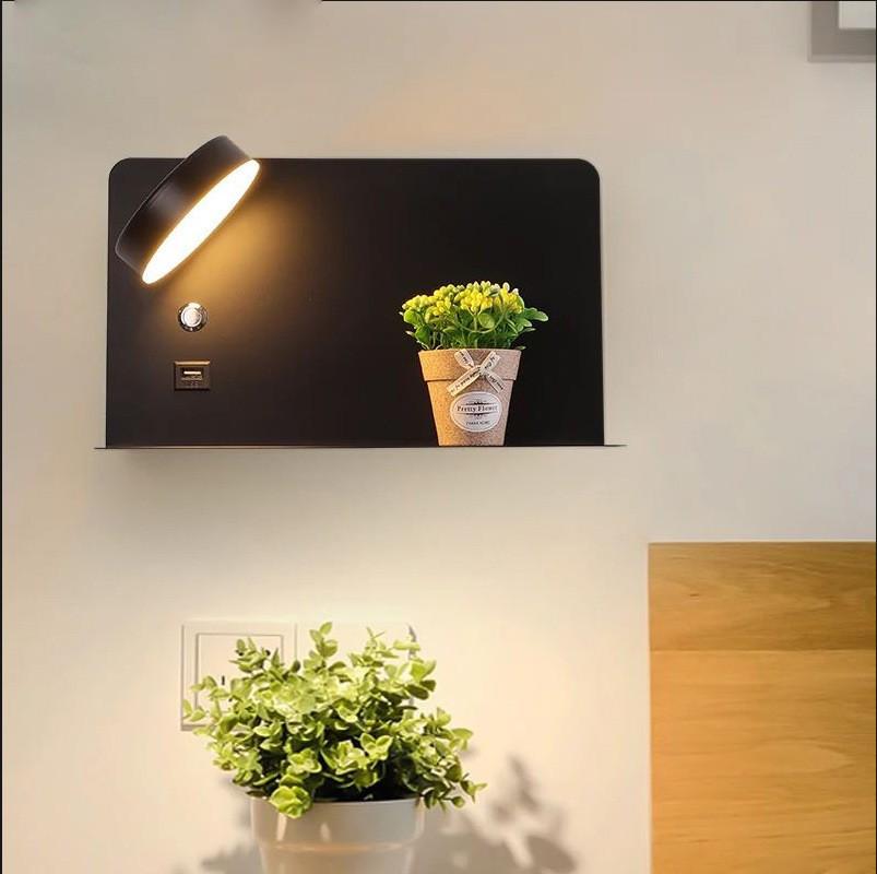 Lux Minimalist USB Touch LED Wall Lamp, Three-Color Dimmable, 12W, Bedroom Bedside Reading Light