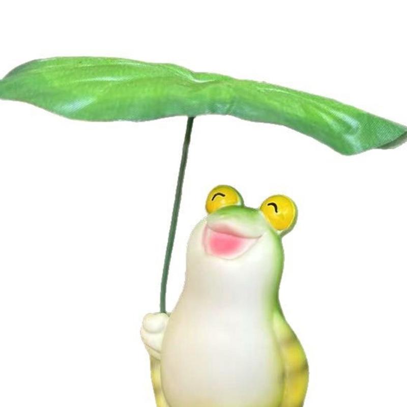 Handcrafted Frogs Garden Statue On Lotuses Leaf Suitable For Fish Tanks Garden Desktop Patios Tabletop Decoration Piece