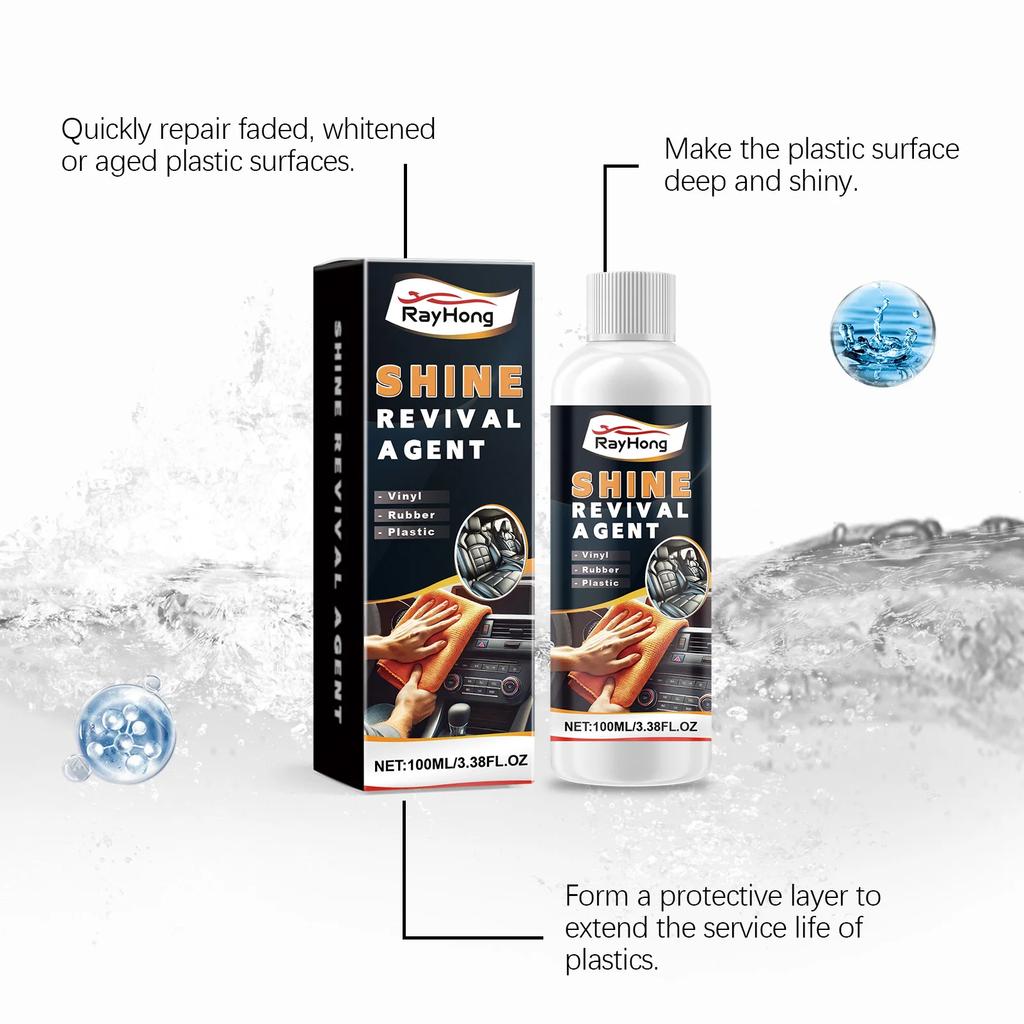 Plastic Restorer Revitalizer Car Interior Cleaning Polishing Brightening Back To Black Agent Spray Rubber Plastic Stain Coating