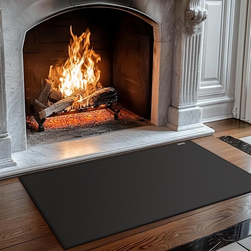 Hearth Rugs for Fireplaces Fire Resistant Mat, 42x24 Inches Fireproof Fireplace Mat Hearth Area Rug, Hearth Pad for Wood Stove Fireplace