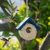 Creative Waterproof Hanging Wooden Bird House Ventilation Decorative Bird Breeding Box with Hanging Rope Bird Nest Box Courtyard
