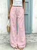 Soft Cute Cartoon Smiling Flower Fashion Pants, Girly Style, Women's Large Size Sports Trousers