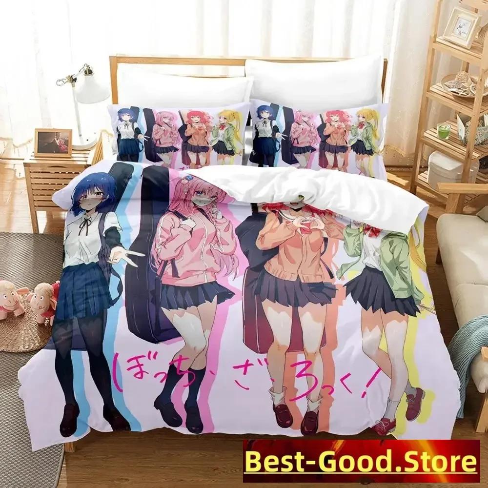 Gotou Hitori Bedding Set Single Twin Full Queen King Size Bed Set Adult Kid Bedroom Duvetcover Sets Anime Parure De Lit Bed