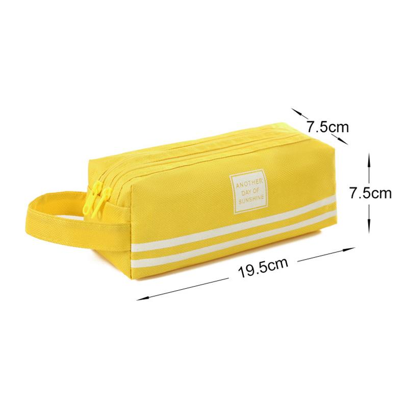 Doppellagiges, tragbares Federmäppchen aus Oxford-Stoff mit Doppelreißverschluss für die Aufbewahrung von Schreibwaren für Schüler zum Schulanfang