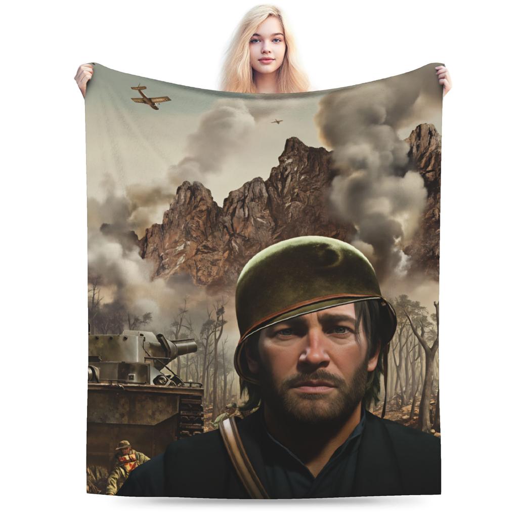 Super Soft Blankets Girls Boys Picnic Arthur Morgan RDR Throw Blanket Flannel Bedspread For Sofa Bed Cover