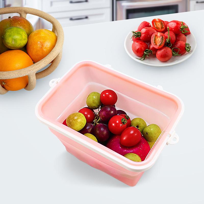 Silicone Reusable Fresh-Keeping Bag Foldable Food Meal Prep Storage Container Makeup Gym Bag for Travel Heat Resistant Lunch Box