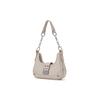Charles & Keith Patchwork Chain Versatile PU Woven Underarm Bag Moon Bag Tote Shoulder Bag Women bags Multicolor CK2-40271053