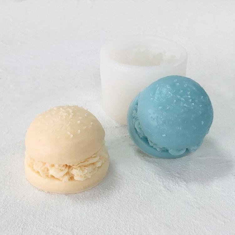 Hamburger Shaped Candle Silicone Molds for Making Candle Soap Table Ornaments Gypsum Decorations, Birthday Present
