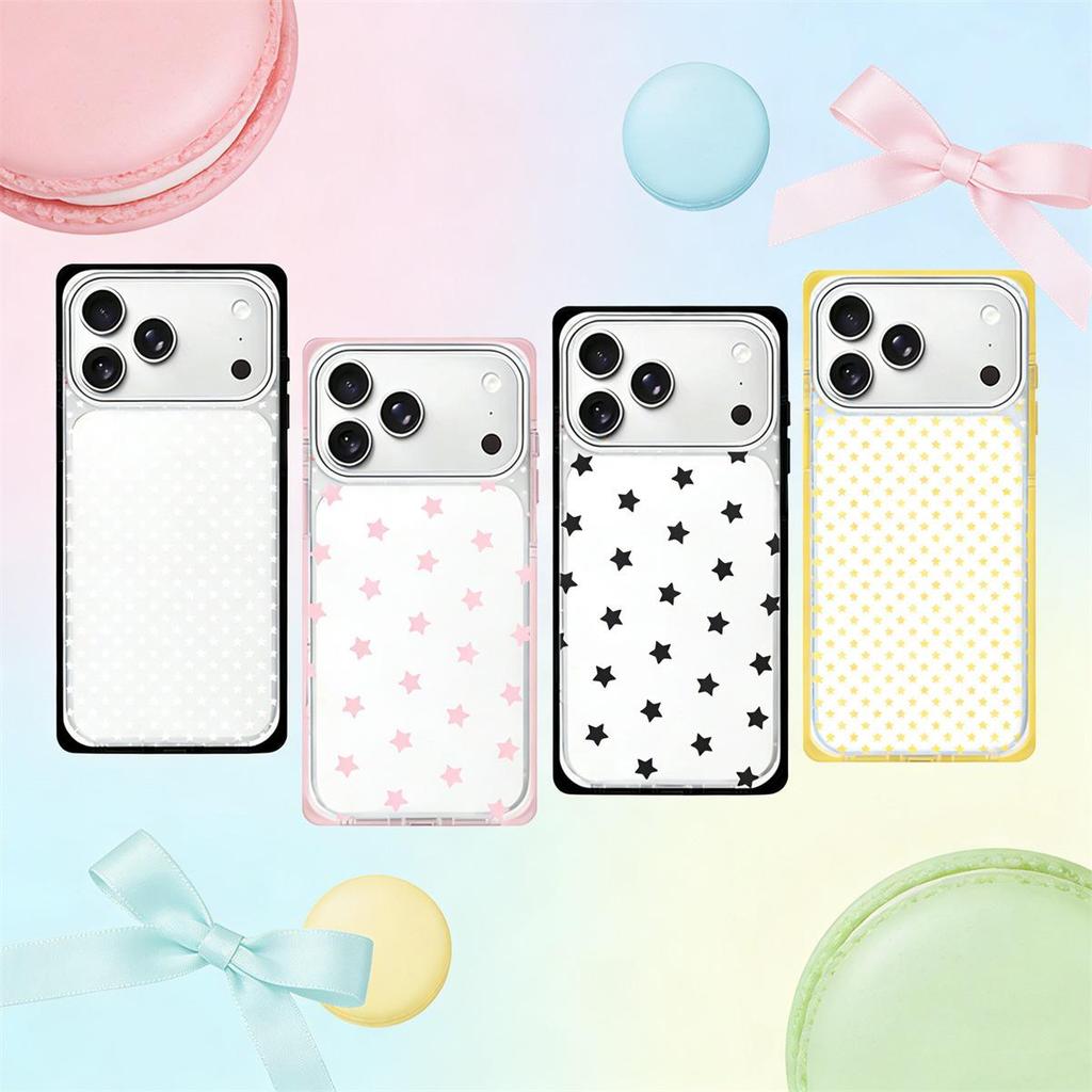 High-Grade Crystal Star iPhone 15 17/16 Pro Max Anti-Fall Case