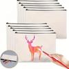 Multifunctional Canvas Zipper Pouch Large Capacity Graffiti DIY Makeup Bag  School Supplies