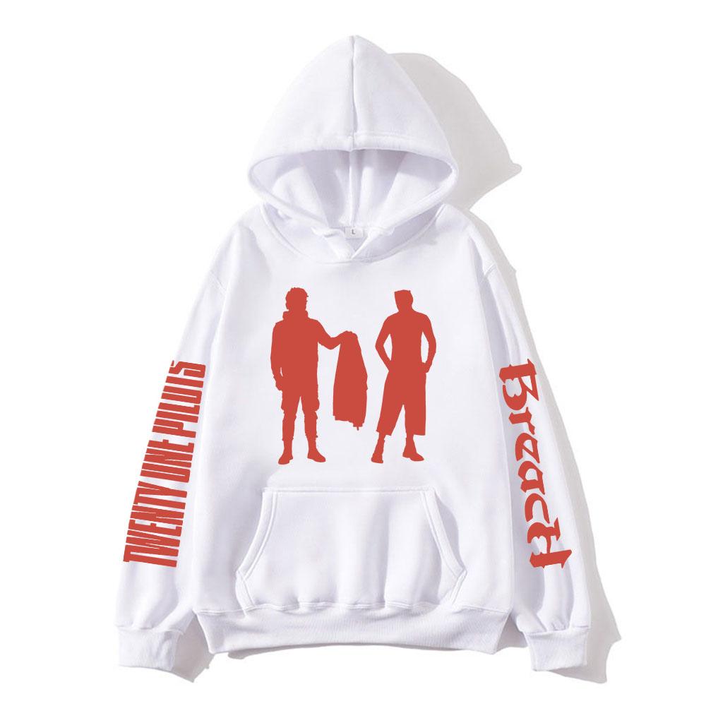 

Худи BREACH Twenty Onepilots Банда Толстовки С длинным рукавом Круглый вырез Толстовки с капюшоном Флис Теплые Мужские Женские Худи Уличная одежда Мальчик L белый