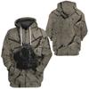 Spring Men's Cardigan Top Loose Comfortable Long-sleeved Hooded Jacket Fashionable 3D Digital Abstract Printed Sweatshirt
