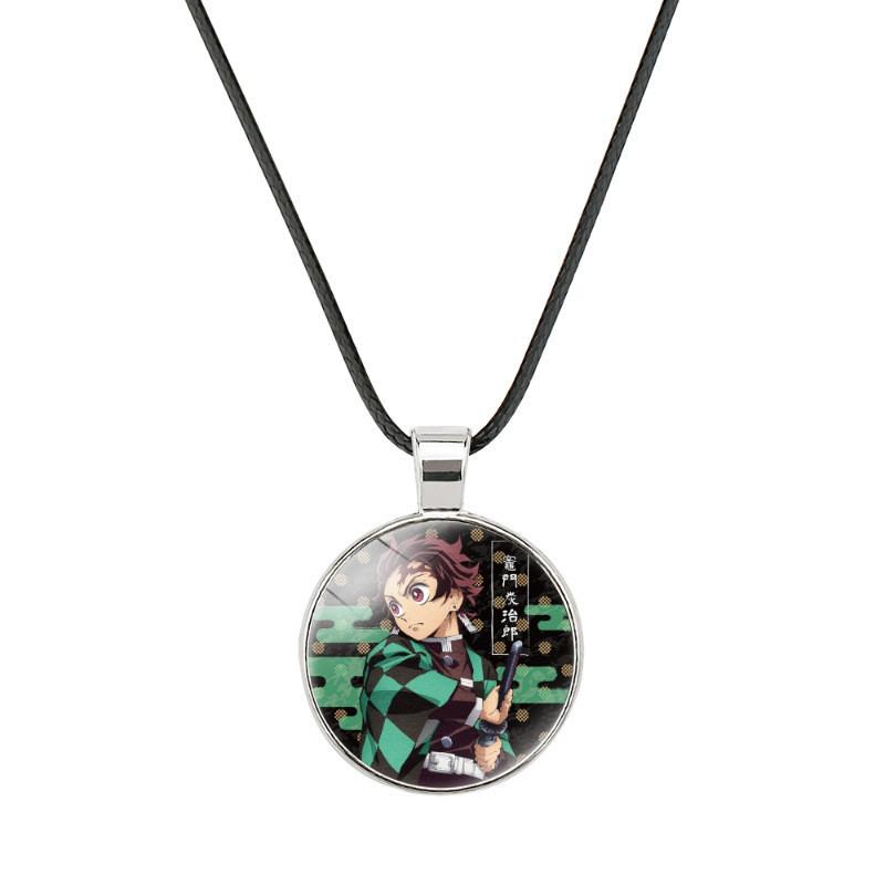 Charming Demon Slayer Time Gem Pendant Necklace With Durable Alloy And Soft Rope
